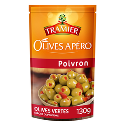 TRAMIER Azeitonas verdes recheadas com pimento 130 g