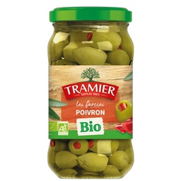 TRAMIER Azeitonas verdes bio recheadas com pimento 0.15 kg