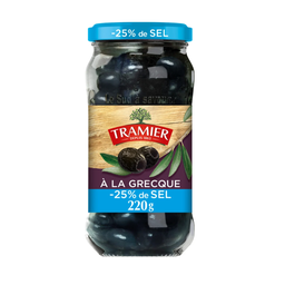 TRAMIER Azeitonas pretas estilo grego descaroçadas 220 g