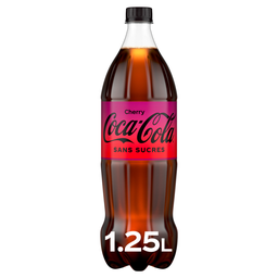 COCA-COLA Cherry boisson gazeuse aux extraits végétaux sans sucres goût cerise 1,25l