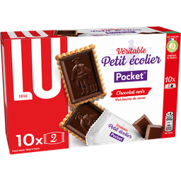 PETIT ECOLIER Biscuits nappés chocolat noir fraîcheur 10x2 biscuits 250 g
