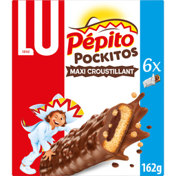PEPITO Biscuits barre fourrés au chocolat au lait et au riz soufflé Pockitos LU