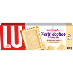 PETIT ECOLIER Biscuits avec tablette de chocolat blanc 12 biscuits 150 g