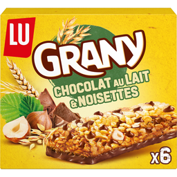 GRANY Barres Céréales Chocolat au Lait et Noisettes LU