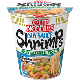 NISSIN Cup nouilles japonaises aux crevettes sauce soja 1 personne 63 g