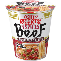 NISSIN Cup nouilles japonaises instantanées bœuf aux 5 épices 1 personne 64 g