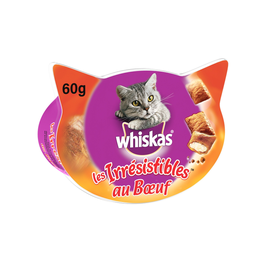 WHISKAS Les Irrésistibles Miminhos de vaca para gato 60 g