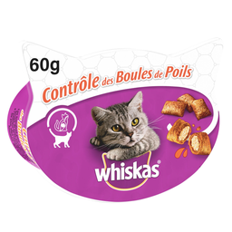 WHISKAS Petiscos Controlo de Bolas de Pelo Frango 60 g