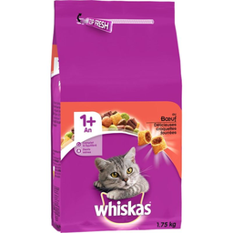 WHISKAS croquettes pour chats adultes au boeuf: le sac de 1,75kg