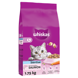 Whiskas Croquettes Fourrées Au Saumon Pour Chat Stérilisé 1,75Kg