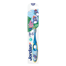 JORDAN Escova de Dentes Infantil Suave 3-5 Anos Step By Step Com Ventosa