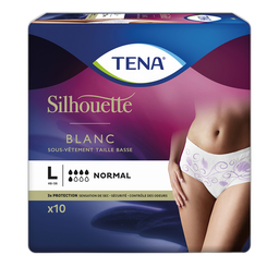 TENA Silhouette Sous-vêtement taille basse incontinence taille L (46-56) 10 culottes