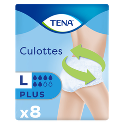 TENA Culottes incontinence totale sécurité taille L (52-60) 8 culottes