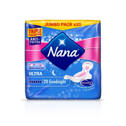 NANA serviettes hygiéniques ultra good night: le paquet de 20