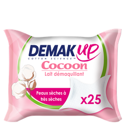 DEMAK'UP Toallitas desmaquillantes Cocoon hidratación pieles normales a mixtas 25 toallitas