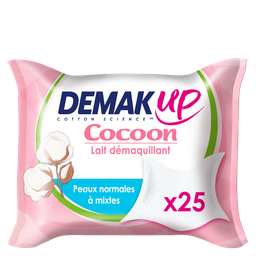 DEMAK'UP Toallitas desmaquillantes Cocoon pieles secas a muy secas 25 toallitas