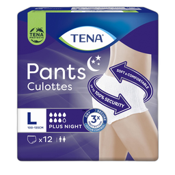 TENA Culottes totale sécurité plus night taille L 12 culottes