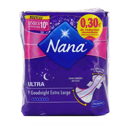 NANA serviettes hygiéniques goodnight extra large: le paquet de 9
