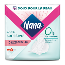 NANA Serviettes Hygiéniques avec Ailettes 0% D'Allergènes Normal