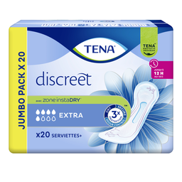 TENA Serviettes Fuite Urinaire Extra Discreet Jumbo