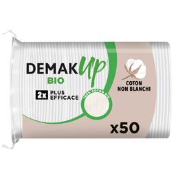 DEMAK'UP Algodón desmaquillante Ovale Adapt' Bio Fibras Naturales paquete de 50 unidades