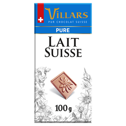 VILLARS Tablette de chocolat au lait suisse dégustation 1 pièce 100g