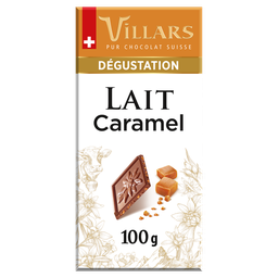 VILLARS Tablette de chocolat au lait caramel dégustation 1 pièce 100g