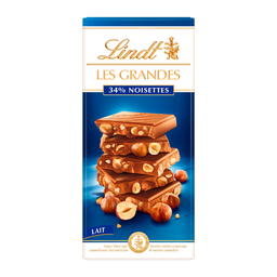 LINDT Chocolat au lait 34% noisettes Tablette de 150g