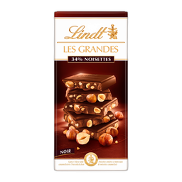 LINDT Les Grandes Tablette de chocolat noir 34% noisettes 1 pièce 150g