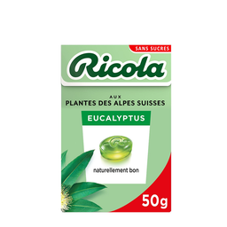 RICOLA Rebuçados de ervas Eucalyptus sem açúcar 50 g