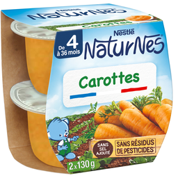 Nestle Naturnes Bol Aux Carottes Dès 4 Mois 2X130G