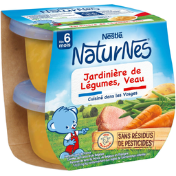 NATURNES Puré de Verduras y Ternera 2 x 200 g