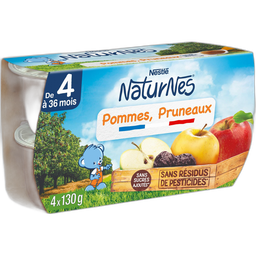 Nestle Naturnes Petit Pot Dessert Pommes Et Pruneaux Dès 4 Mois 4X130G
