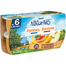 Nestle Naturnes Petit Pot Dessert Pomme Banane Dès 4 Mois 4X130G