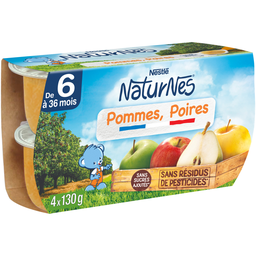 Nestle Naturnes Petit Pot Dessert Pomme Poire Dès 4 Mois 4X130G