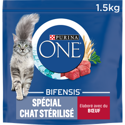 Purina One Bifensis Croquettes Au Boeuf Blé Pour Chat Stérilisé 1,5Kg