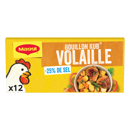 Maggi Bouillon Kub De Volaille -25% De Sel 12 Tablettes 120G