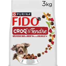 FIDO Croquettes Pour Chien Adulte Boeuf Volaille Croq' & Tendre