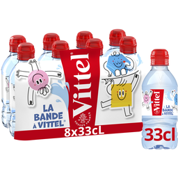 VITTEL Agua mineral natural sin gas tapón deportivo 8x33cl