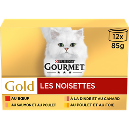 GOURMET Sachets fraîcheur pour chat GOLD Les Noisettes - 12x85g