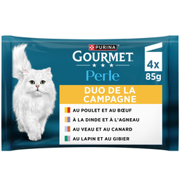 GOURMET PURINA repas perle duo viande de la campagne pour chat 340
