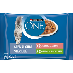 PURINA ONE Pâtée Pour Chat Adulte Stérilisé Saumon Dinde Légumes One PURINA ONE