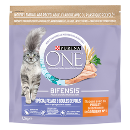 PURINA ONE Croquettes Pour Chat Adulte Spécial Pelage Et Boules De Poils Poulet Bifensis PURINA ONE