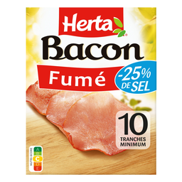 HERTA Bacon Fumé Sel Réduit 120 g
