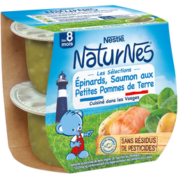 NESTLE Baby Meal Spinach Salmon Naturnes 2 pots of 200 g