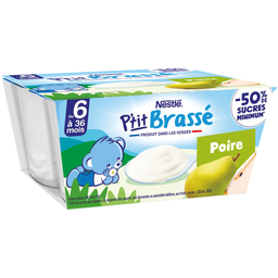 Nestle P'Tit Brassé Petit Pot Dessert Lacté À La Poire Dès 6 Mois 4X100G