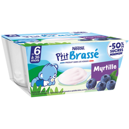 Nestle P'Tit Brassé Petit Pot Dessert Lacté À La Myrtille Dès 6 Mois 4X100G