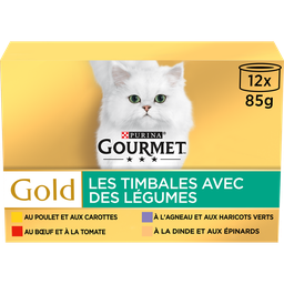 GOURMET Pâtée Pour Chat Adulte Viande Légume Timbale Gold