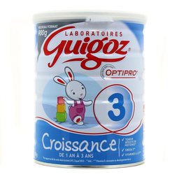Guigoz 3 Optipro Lait Bébé En Poudre De 1 An À 3 Ans : La Boite De 900 G