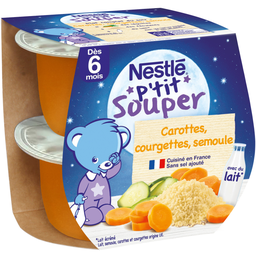 Nestle P'Tit Souper Bol Carottes Courgettes Et Semoule Dès 6 Mois 2X200G